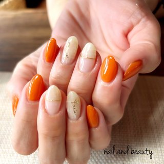 2026年】新着順｜#オレンジチェックネイルのネイルデザイン｜ネイルブック