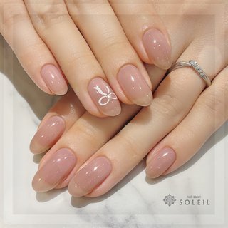 ちゅるんシアーネイルリボンネイルチップおなまえ