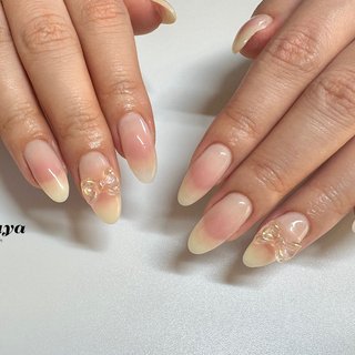 ちゅるんシアーネイルリボンネイルチップおなまえ