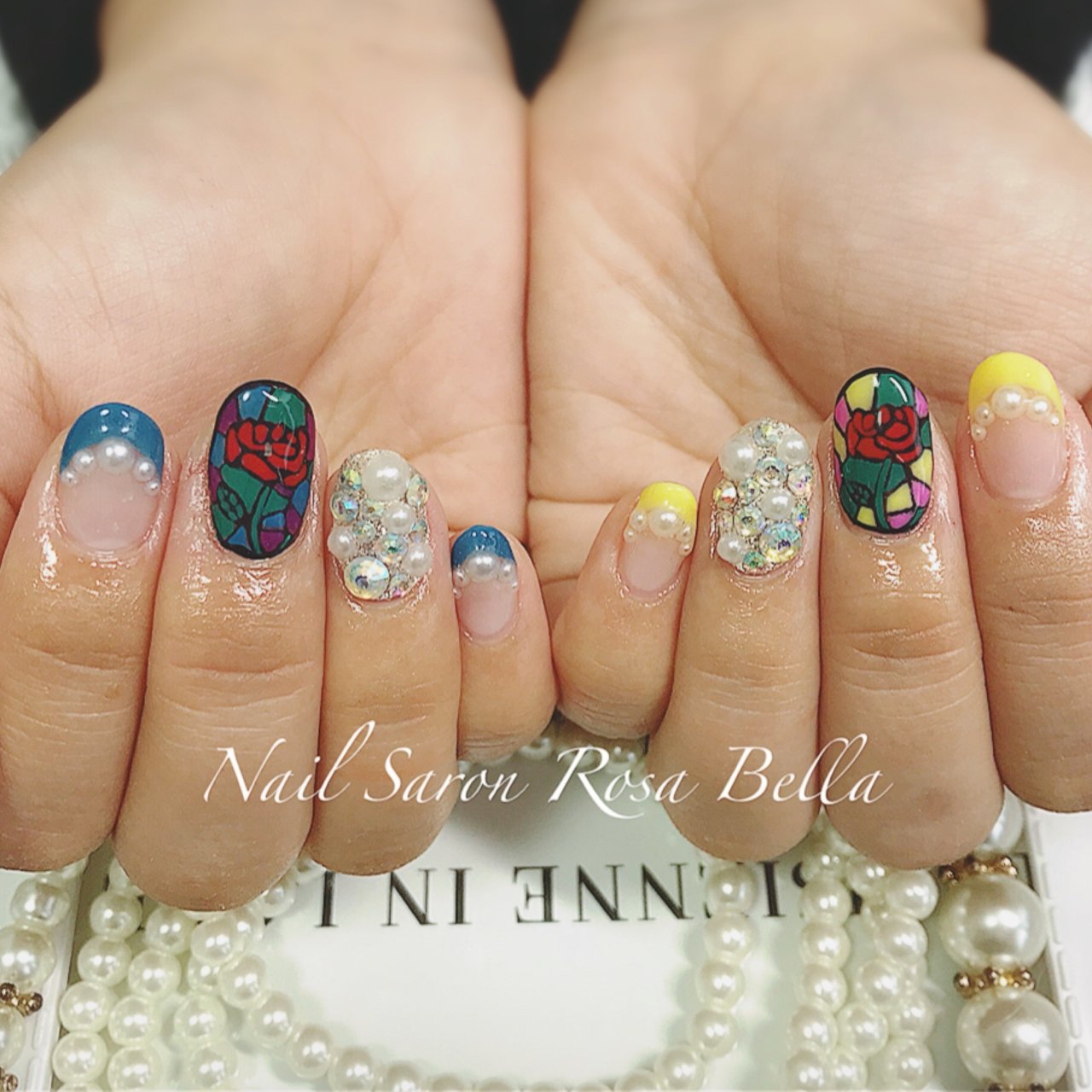 ハンド イエロー ブルー ジェル Chiharuのネイルデザイン No ネイルブック