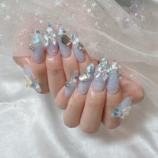 No.023】ネイルチップ♡サブカル系♡クリアネイル♡ラメネイル No.023