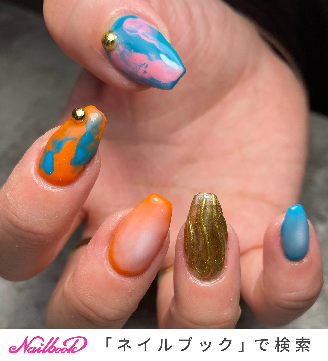 ちぐはぐネイルのネイルデザイン｜ネイルブック