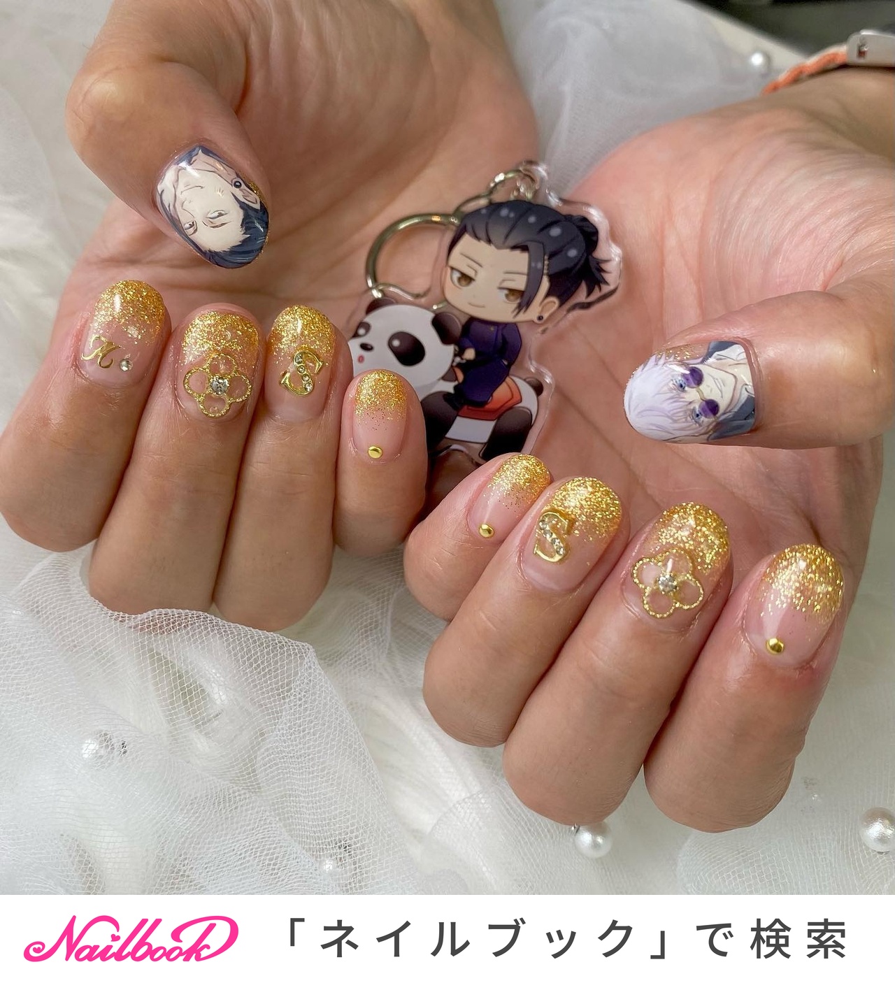 夏油傑ネイルのネイルデザイン|ネイルブック 夏油傑ネイルのネイルデザイン|ネイルブック