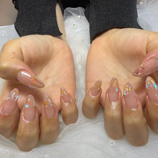 氷ネイル ちゅるんネイル ワンホンネイル 韓国ネイル