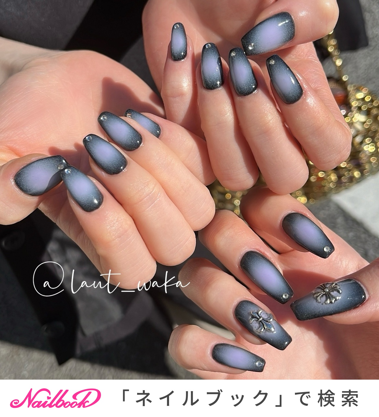 人気順｜ブラック(黒)/#Y2Kネイルのネイルデザイン(2ページ目)｜ネイル 