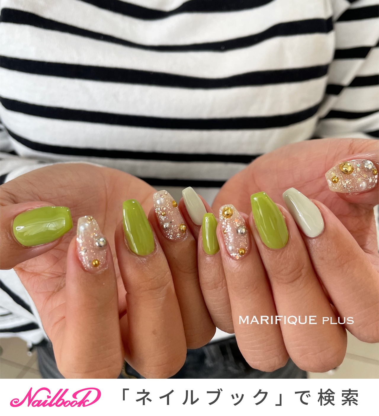 ピスタチオネイルのネイルデザイン｜ネイルブック