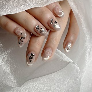 ネイル ネイルチップオーダー チェック フレンチ マグネット ハート 推し