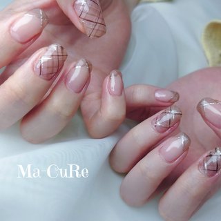 チェック/ブラウンのネイルデザイン｜ネイルブック