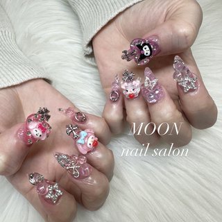 乾杯グラスネイルパーツ痛ネイル推しネイルピンクパープル