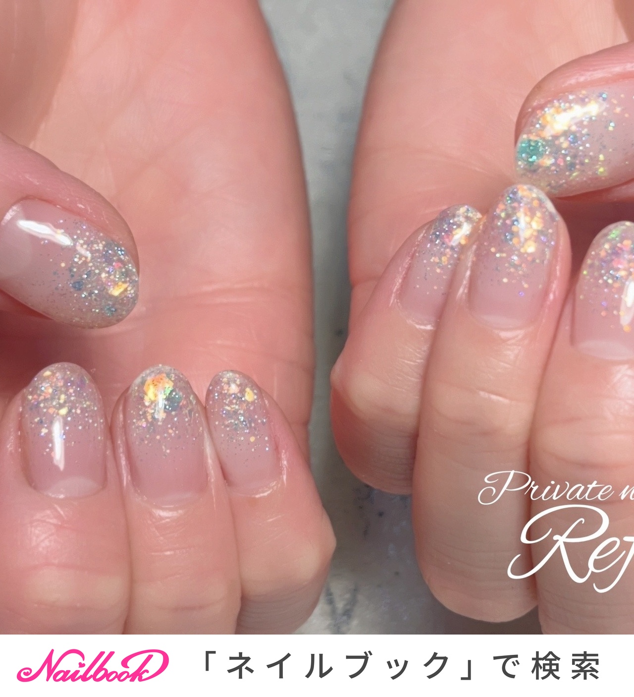 No.37 オーダーネイルチップ 冬 氷ネイル 3D ミラー 押し花 ぷっくり