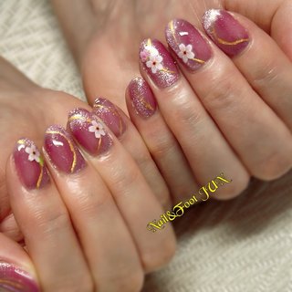 w05、和風ネイル、成人式ネイル、卒業式ネイル、入学式、和物マグネット