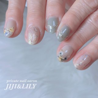 ニュアンスネイル ぷっくり ミラー フレンチ ネイルチップ ハンドメイド ニュアンスネイル ぷっくり ミラー フレンチ ネイルチップ