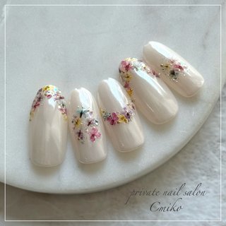 フレンチ/押し花のネイルデザイン｜ネイルブック