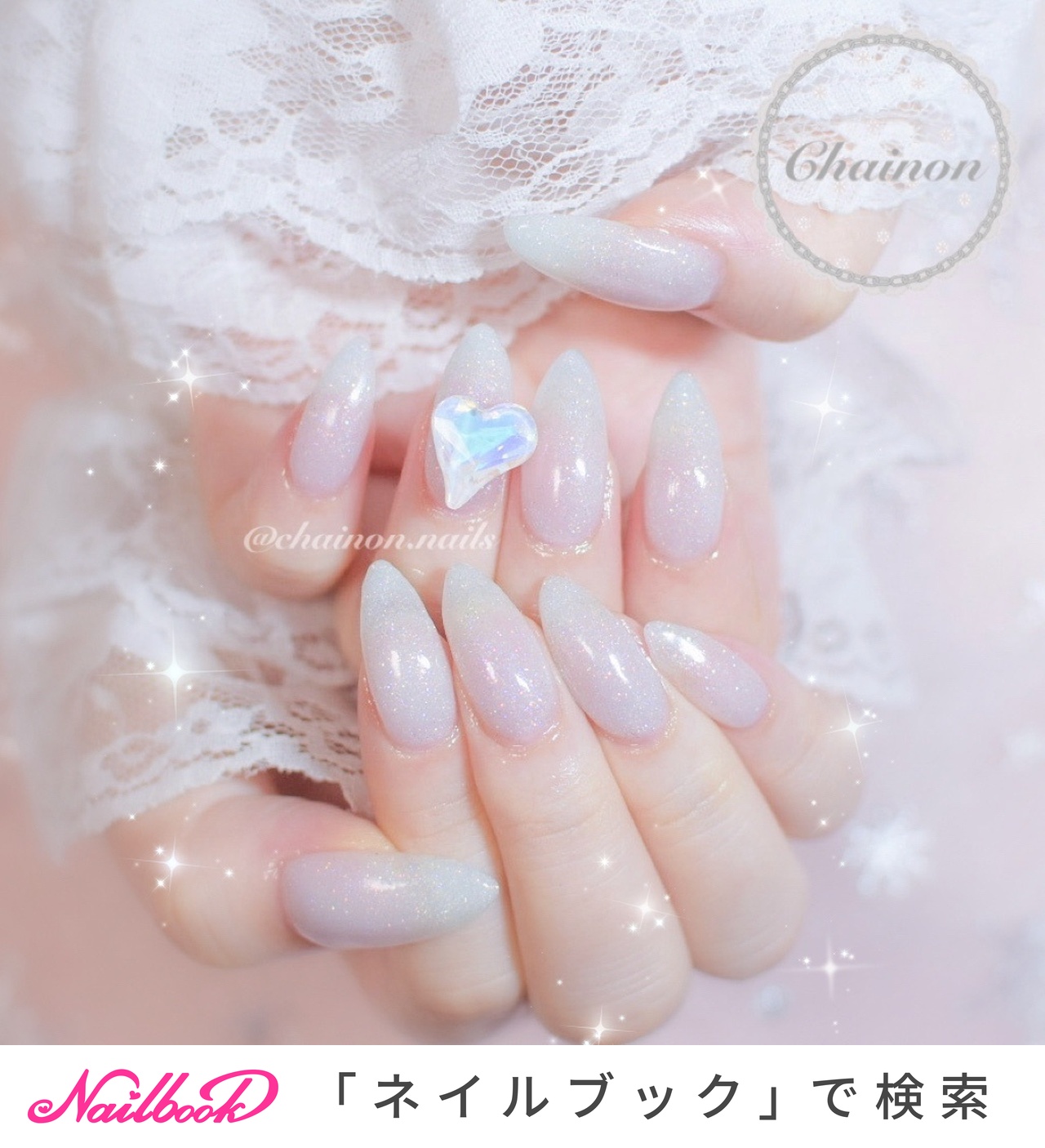 オーダーネイルチップシンプルニュアンスピンクパールワンホン推しno.44