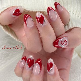 11))フレンチガーリー ネイルチップ ハートネイル ボルドー クリスマスネイル 236 〗ネイルチップ ハートネイル ボルドーネイル ガーリー