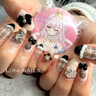 蝶々 フレンチ キルティング 量産型 韓国 推しネイルチップ ブラック