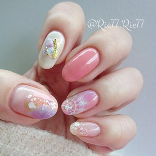 人気順 ピンク 水色 マニキュアのネイルデザイン ネイルブック