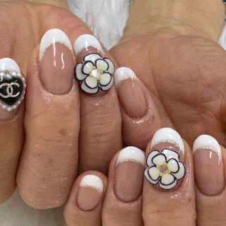 冬/デート/フラワー/ツイード/大人 - Freia_nailのネイルデザイン[No