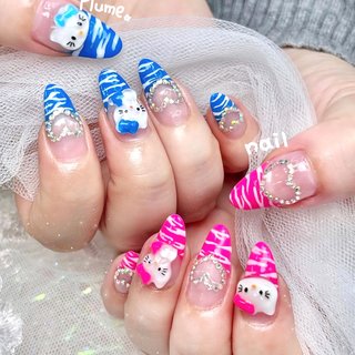 人気順｜ブルー(青)/キティネイルのネイルデザイン｜ネイルブック
