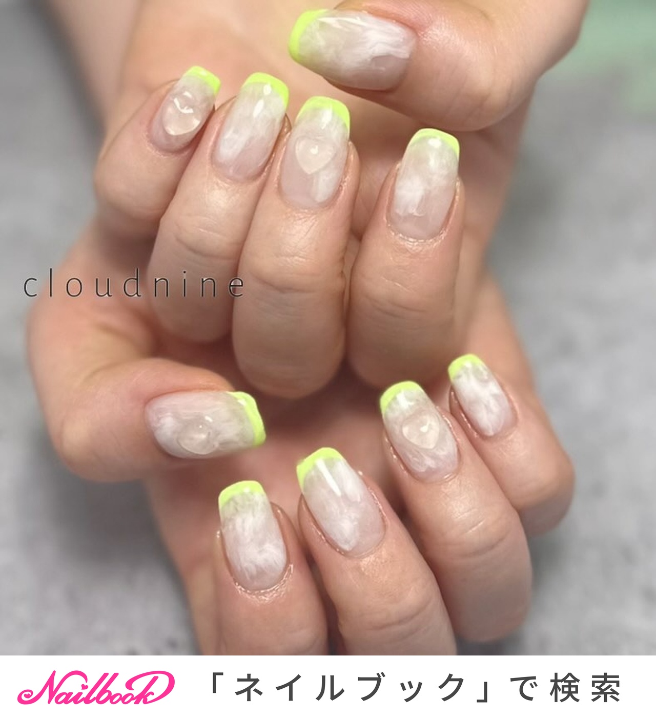 クリアハートのネイルデザイン|ネイルブック クリアハートのネイルデザイン|ネイルブック