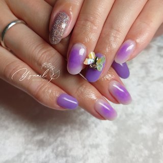 グラデーション/ラメ/ロング/ホワイト/シルバー - Y´s nailの