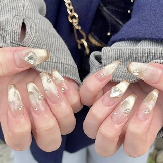 #マグネット#マグネットフレンチ#夏ネイル#手が綺麗に見えるネイル #ゴールド#キラキラ#ハート#クリア#韓国ネイル #ワン本#お嬢様ネイル #上品ネイル#ブライダル #春 #夏 #冬 #ブライダル #ハンド #フレンチ #グラデーション #ハート #マグネット #ロング #スクエア #イエロー #ゴールド #ジェルネイル #お客様 #Lily_OPELIA NAIL #ネイルブック