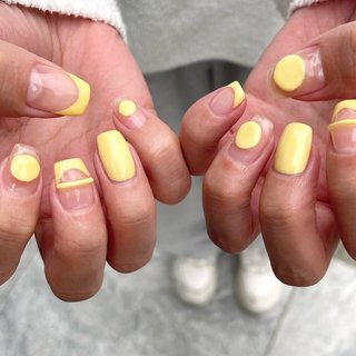 #イエローネイル　#パステルネイル　#クリアネイル　#春ネイル　#春ネイル2025 #springnails #springnails2025 #リングネイル　#おしゃれネイル　#個性派ネイル　#名古屋ネイル　#名古屋市北区ネイルサロン　#copper #春 #夏 #旅行 #女子会 #ハンド #くりぬき #3D #リング #個性派 #ショート #スクエア #クリア #イエロー #ジェルネイル #nailsalon_copper #ネイルブック