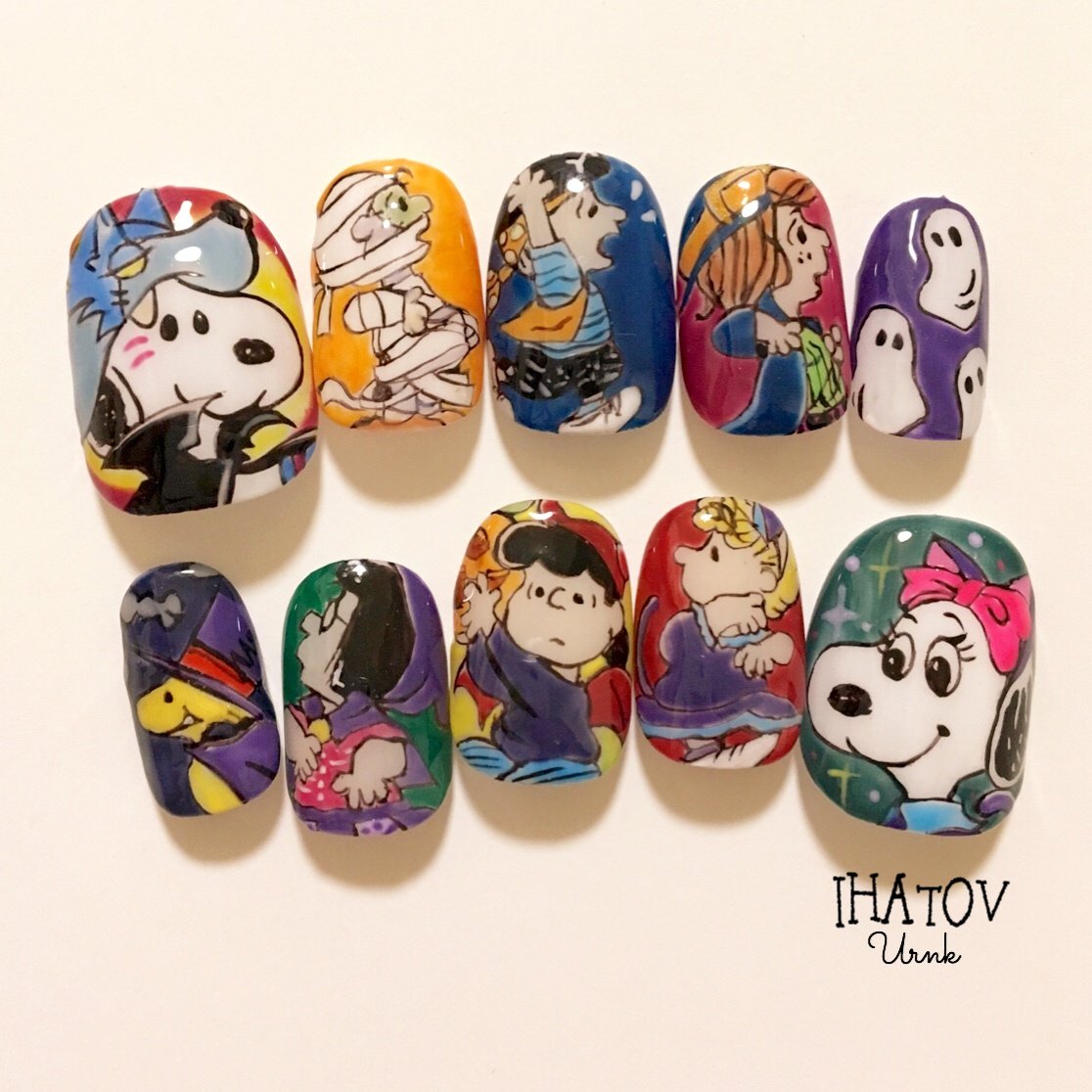 秋 ハロウィン パーティー ハンド アニマル柄 Ihatov Nailarts のネイルデザイン No ネイルブック