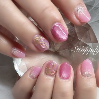 011】ネイルチップ マグネットネイル 春 チューリップ 花 シンプル