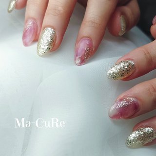 秋/冬/フット/ビジュー/ラメ - 𝑴𝒂-𝑪𝒖𝑹𝒆（ﾏｰｷｭｱ）のネイル