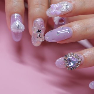 ネイルチップチョコレートツイードチェック韓国ワンホンキラキラくま