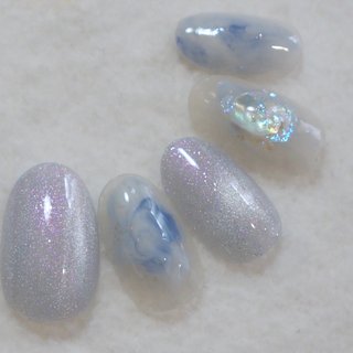 サイズオーダーネイルチップ マグネット シンプル オーロラ ぷるぷる ちゅるん マグネット/オーロラ/ちゅるん/キラキラ/ピンク - PAROPON NAIL