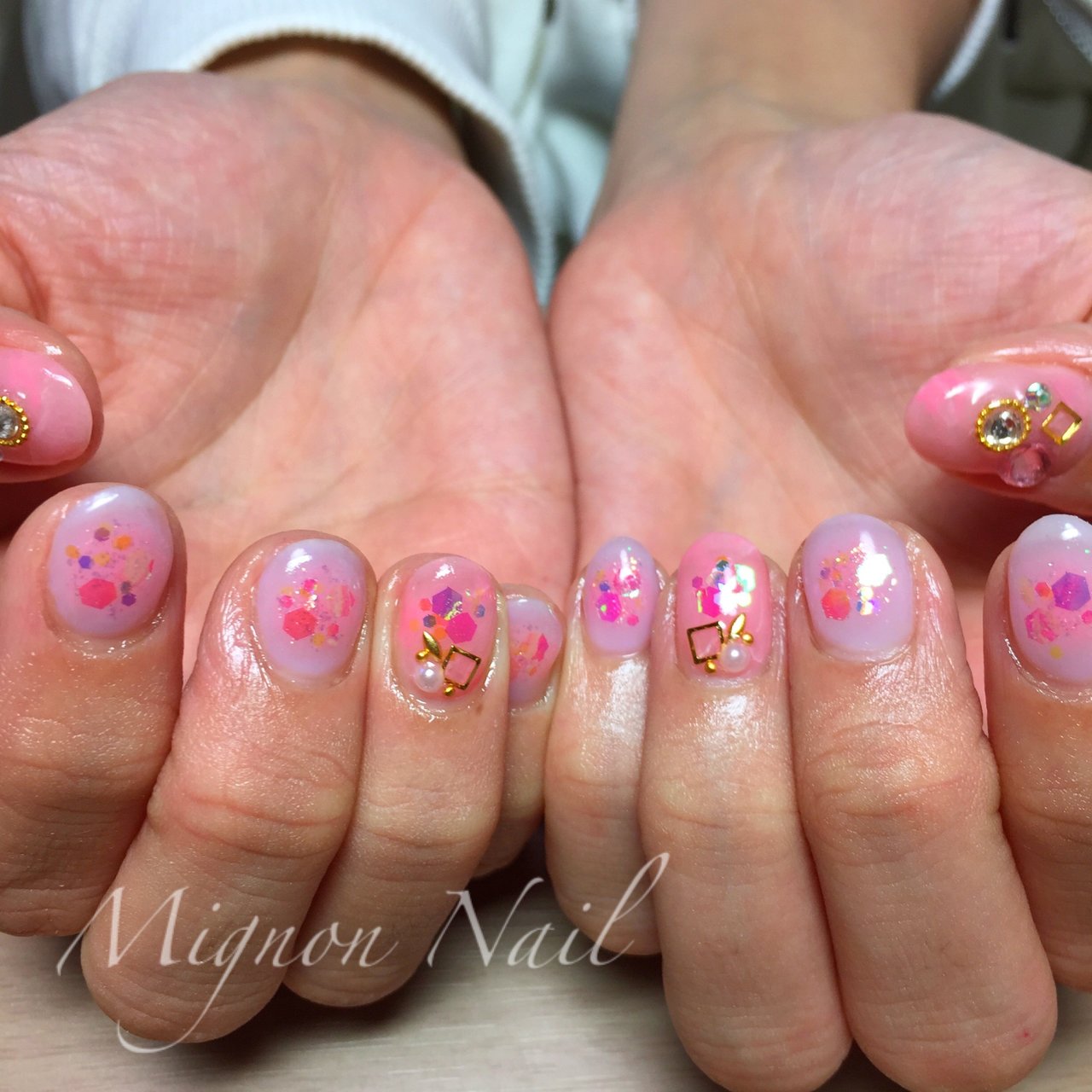 オールシーズン ハンド チーク ショート ピンク Mignonnail08のネイルデザイン No ネイルブック