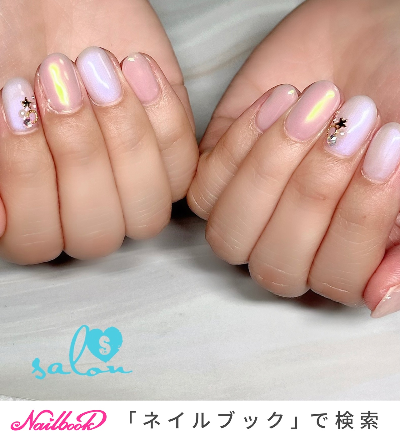 オーダー◇ネイルチップ ミラーグラデ ピンク 量産型 韓国 薔薇 リボン