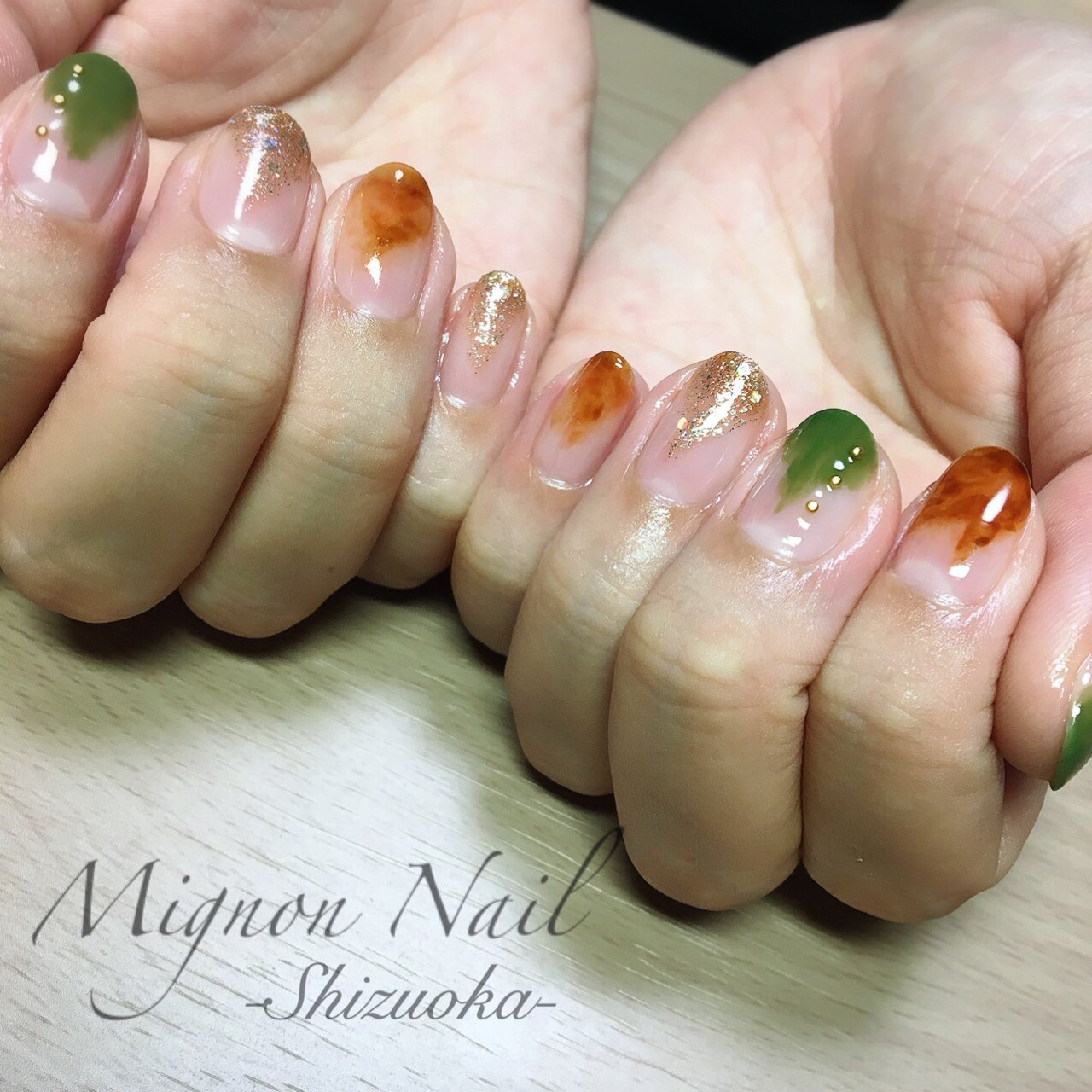 ハンド/ニュアンス/べっ甲/大人/ショート - MignonNail08のネイル 