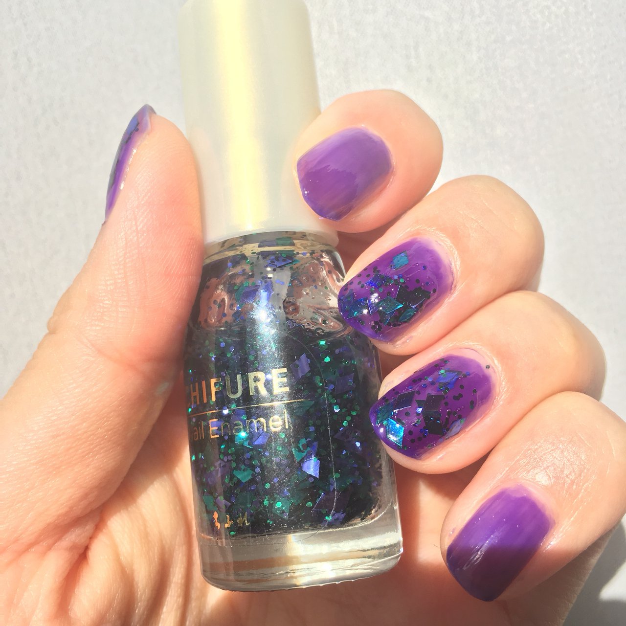 ハンド ラメ ショート クリア ブルー 枕木のネイルデザイン No ネイルブック