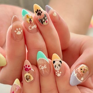 フレンチネイル(フレンチ)/#犬ネイルのネイルデザイン｜ネイルブック