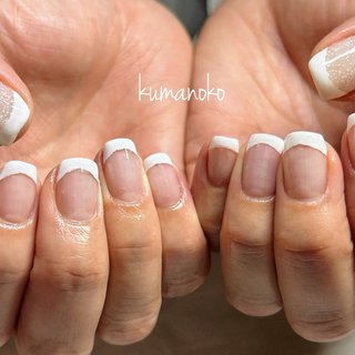 #フレンチネイル #ホワイトネイル #ホワイトフレンチ #オールシーズン #ハンド #フレンチ #ショート #スクエア #ホワイト #ジェルネイル #お客様 #ayana #ネイルブック