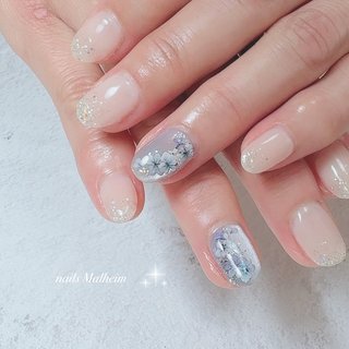 no.030アイスブルーフレンチガーリー ネイルチップ 水色成人式結婚式推し活 no.030アイスブルーフレンチガーリー ネイルチップ 水色成人式