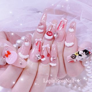リボン/ちゅるん/ワンホンネイルのネイルデザイン｜ネイルブック