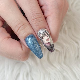 ヒプノシスマイク　碧棺左馬刻　痛ネイルチップ 🪽🫧 🎀．ヒプノシスマイク/碧棺左馬刻 🎀．ロングバレリーナ