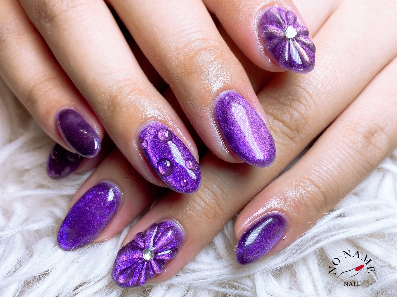 ハンド/マグネット/パープル/ジェルネイル/お客様 - sonomiのネイル