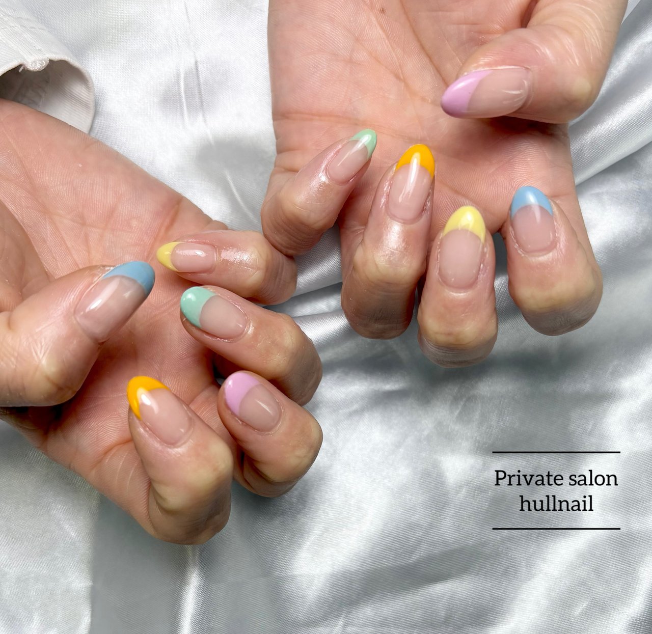 春/ハンド/フレンチ/大人/カラフル - hull nailのネイルデザイン[No