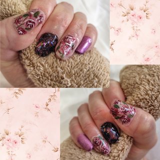 薔薇をモチーフにしました 中指は立体の薔薇をつけたけど、すぐに取れたので、黒の上から赤のホロを塗りました
ポリジェルで自爪を大きくしています(*^^*)
人差し指は酸素濃度計測するため、塗っていません

#5月ネイル 
#フラワーネイル #春 #ハンド #フラワー #ミディアム #スクエアオフ #ピンク #ボルドー #ブラック #ジェルネイル #セルフネイル #みてい #ネイルブック