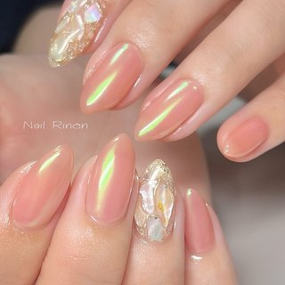 オーダー》ジェルネイルチップ くすみピンクのぷっくりフラワーネイル