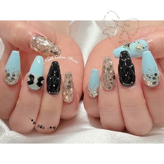 ネイルチップ ワンホン フレンチ クリアストーン ビジュー うるうる