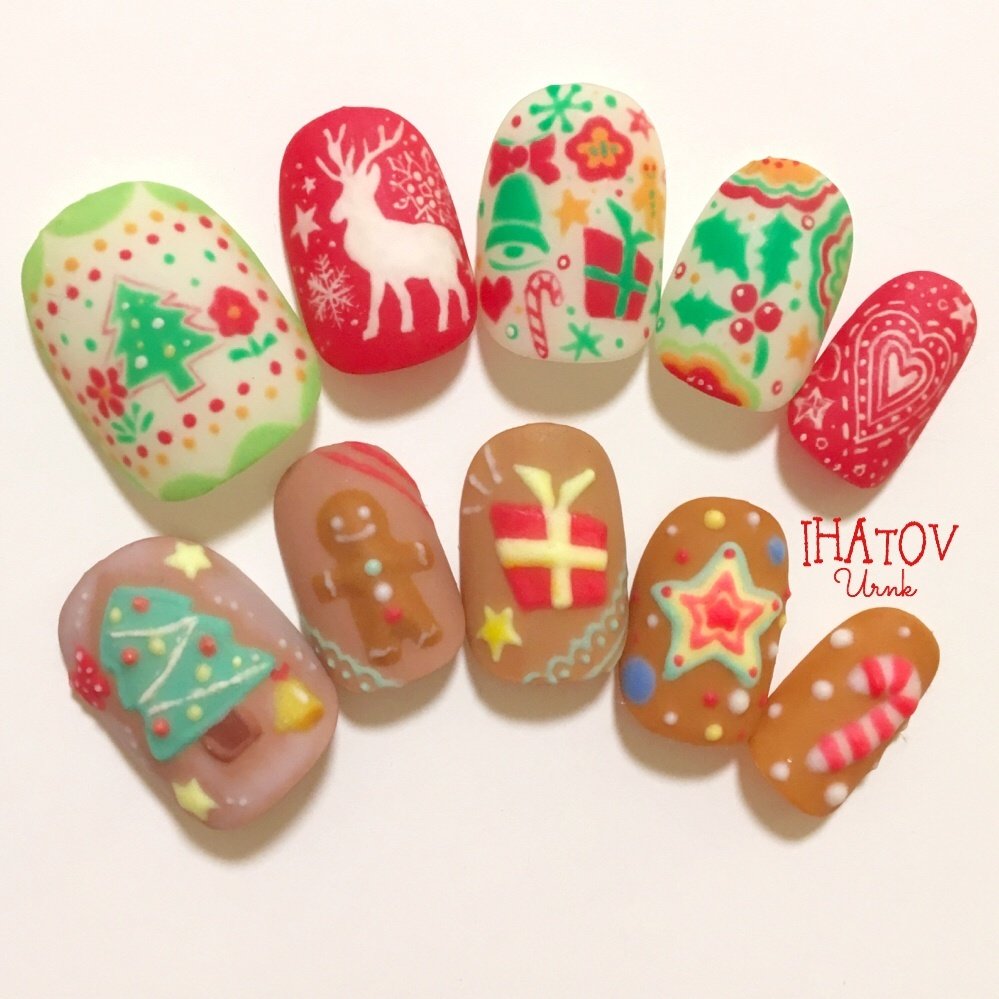 冬 クリスマス パーティー 女子会 ハンド Ihatov Nailarts のネイルデザイン No ネイルブック