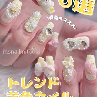 イエロー(黄)/量産型ネイルのネイルデザイン｜ネイルブック