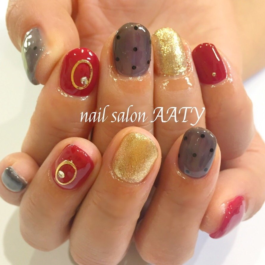 秋 冬 ハンド シースルー ショート Aatynailのネイルデザイン No 2650920 ネイルブック