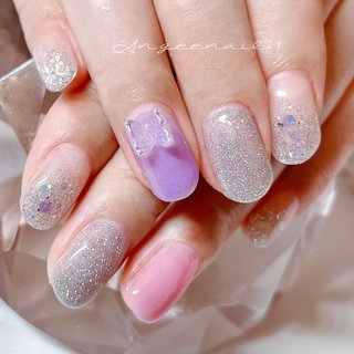 #ネイル#ネイルデザイン#ネイルサロンアンジー#会津若松ネイル#nail#蝶々パーツ #春 #オールシーズン #ハンド #蝶々 #ピンク #パープル #シルバー #ジェルネイル #ネイルサロンアンジー #ネイルブック